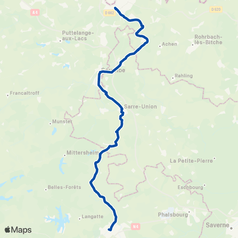 TER Fluo (Grand Est) Sarreguemines - Sarre-Union - Sarrebourg map