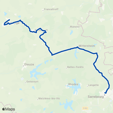 TER Fluo (Grand Est) Morhange - Sarrebourg map