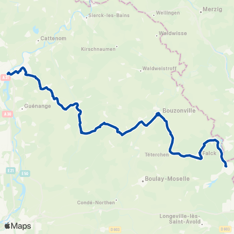 TER Fluo (Grand Est) Thionville - Creutzwald map