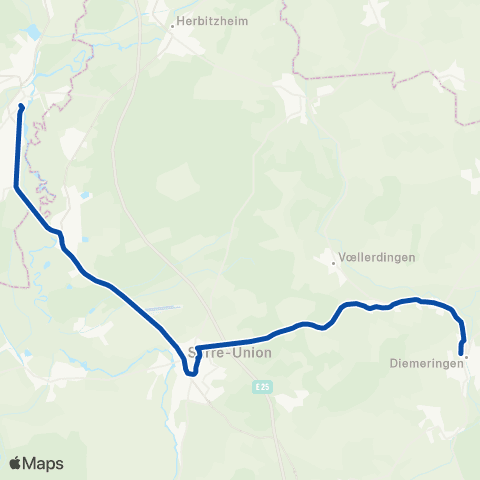 TER Fluo (Grand Est) Diemeringen - Sarralbe map