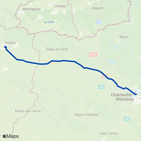 TER Fluo (Grand Est) Charleville - Lille map