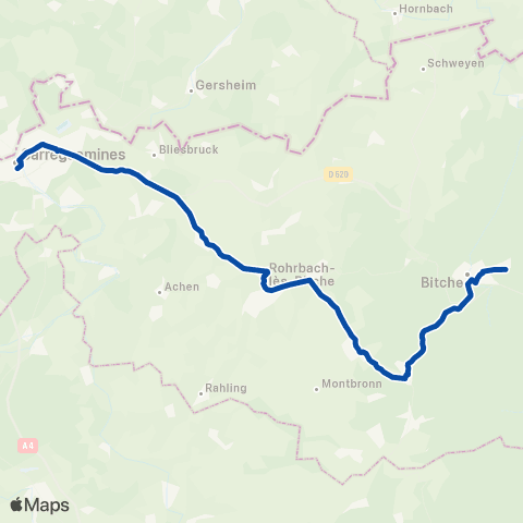 TER Fluo (Grand Est) Sarreguemines - Bitche map