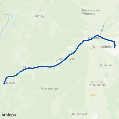TER Fluo (Grand Est) Colmar - Metzeral map