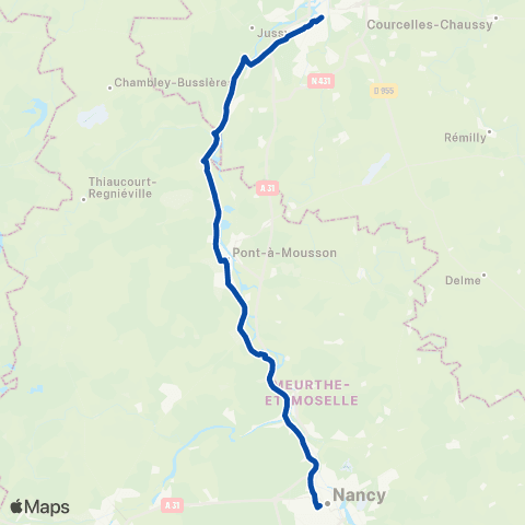TER Fluo (Grand Est) Metz - Luxembourg map