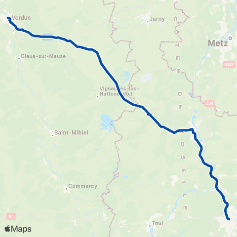 TER Fluo (Grand Est) Nancy - Verdun map