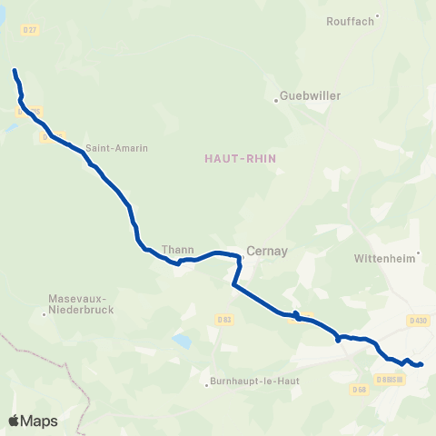 TER Fluo (Grand Est) Mulhouse - Kruth map
