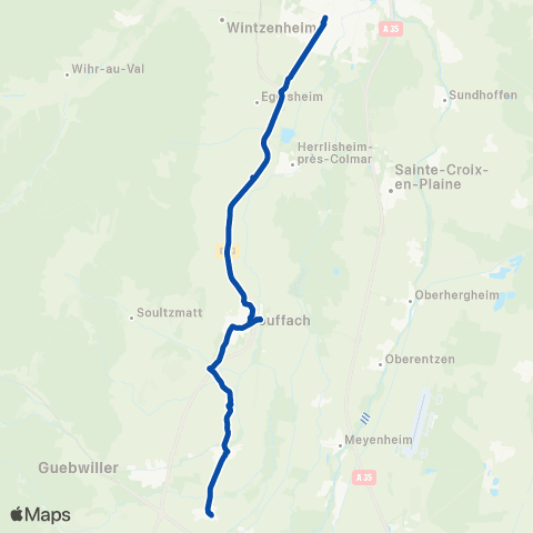 TER Fluo (Grand Est) Colmar - Mulhouse map