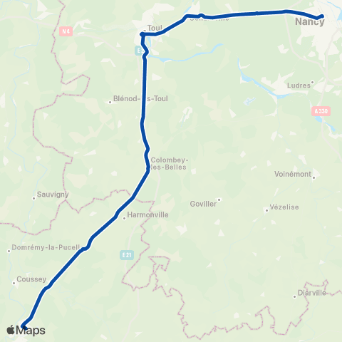 TER Fluo (Grand Est) Nancy - Neufchâteau map
