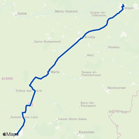 TER Hauts-de-France Laon - Hirson map