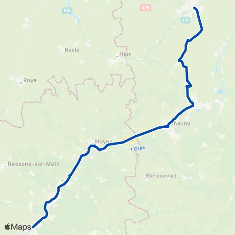 TER Hauts-de-France Paris Nord - Saint-Quentin map