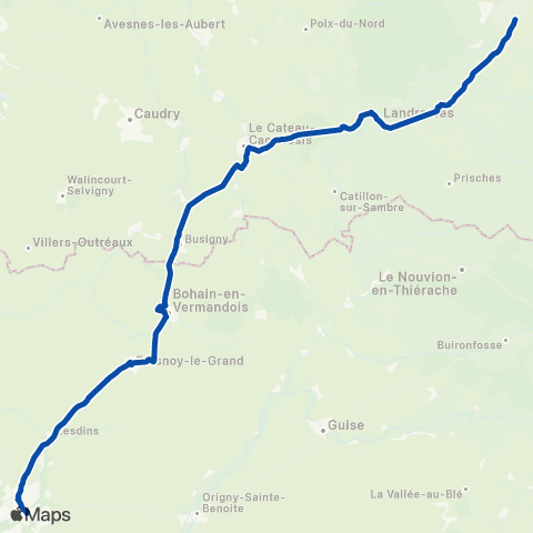 TER Hauts-de-France Aulnoye - Aymeries - Saint-Quentin map