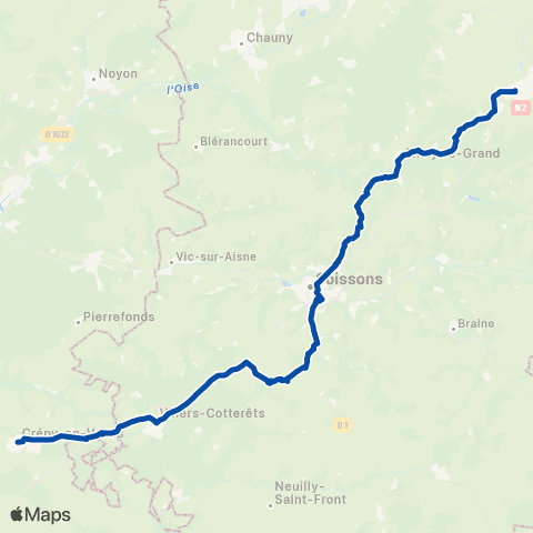 TER Hauts-de-France Crépy-en-Valois - Laon map