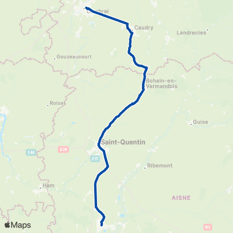 TER Hauts-de-France Paris Nord - Maubeuge - Cambrai map