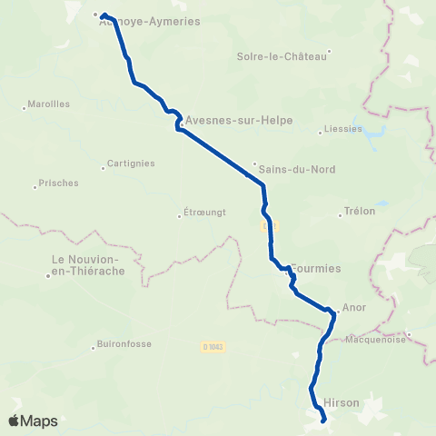 TER Hauts-de-France Aulnoye - Aymeries - Hirson map