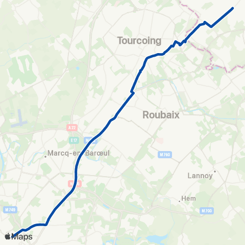 TER Hauts-de-France Lille Flandres - Courtrai map