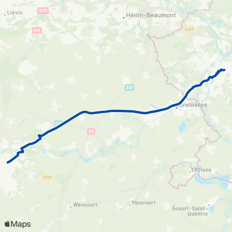 TER Hauts-de-France Lille Flandres - Amiens map