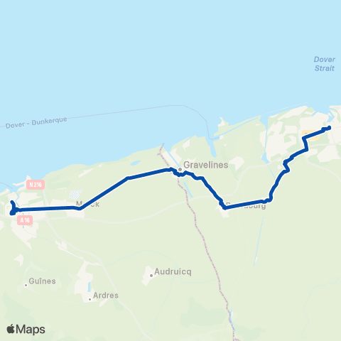 TER Hauts-de-France Calais Ville - Dunkerque map