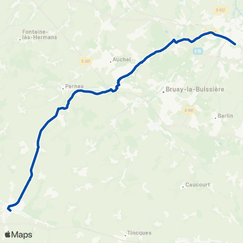 TER Hauts-de-France Lens - Béthune - St-Pol-sur Ternoise map