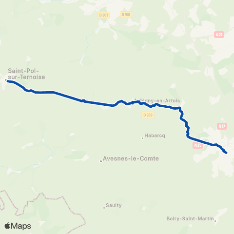 TER Hauts-de-France Arras / Béthune - St-Pol-s/-Ternoise - Etaples map