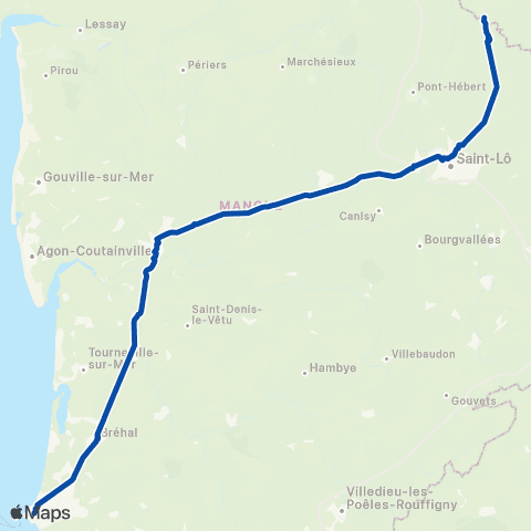 TER Nomad (Normandie) Lison-Coutances-Granville-Pontorson map
