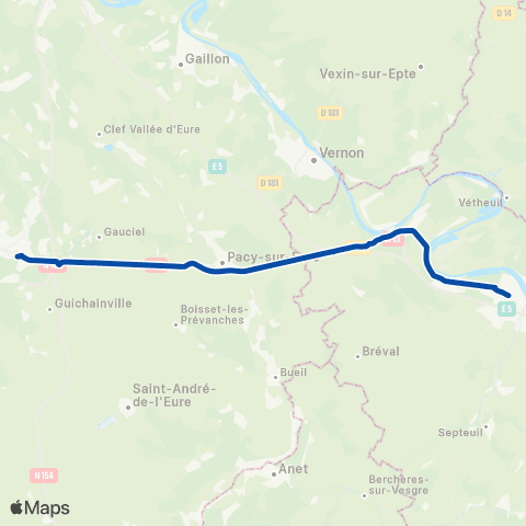 TER Nomad (Normandie) Paris - Caen map