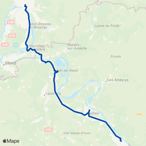 TER Nomad (Normandie) Paris - le Havre map