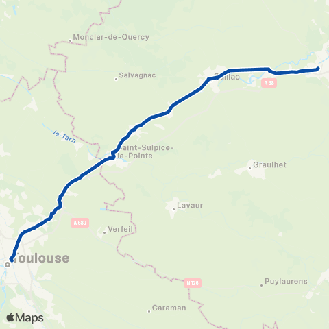 TER liO (Occitanie) Toulouse Matabiau - Rodez map