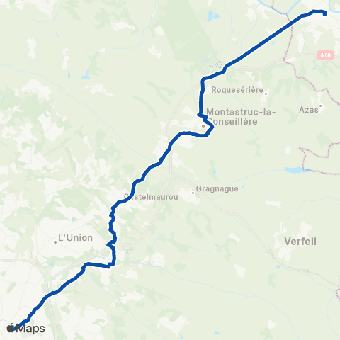 TER liO (Occitanie) Toulouse Matabiau - Carmaux map