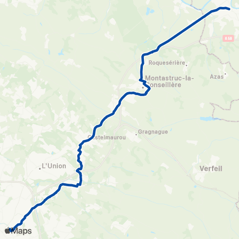 TER liO (Occitanie) Toulouse Matabiau - Mazamet map
