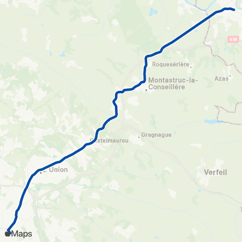 TER liO (Occitanie) Toulouse Matabiau - Clermont Ferrand map