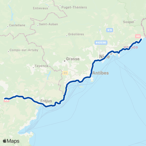 TER Zou! (Provence-Alpes-Côte d'Azur) Zou! Provence-Alpes-Côte d'Azur map