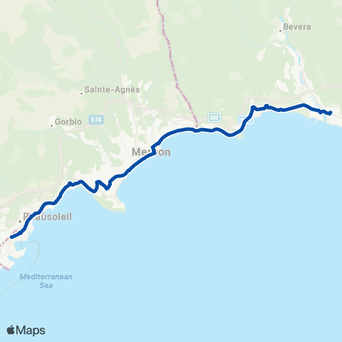TER Zou! (Provence-Alpes-Côte d'Azur) Grasse - Cannes - Nice - Vintimille map
