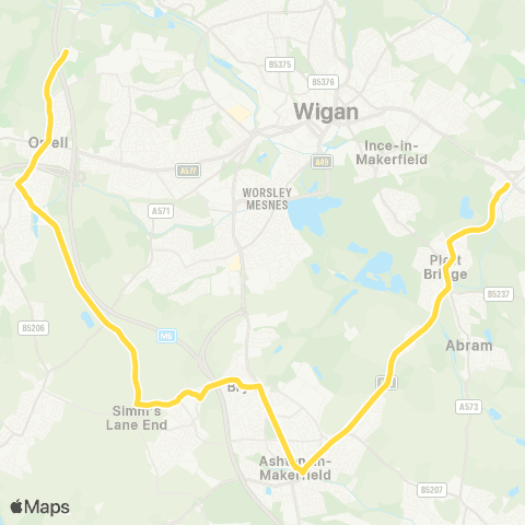 Bee Network Hindley Health Ctr - St John Rigby Coll map