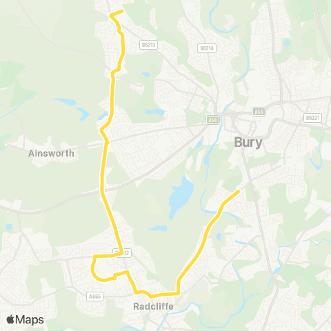 Bee Network Tottington HS - The Derby HS map
