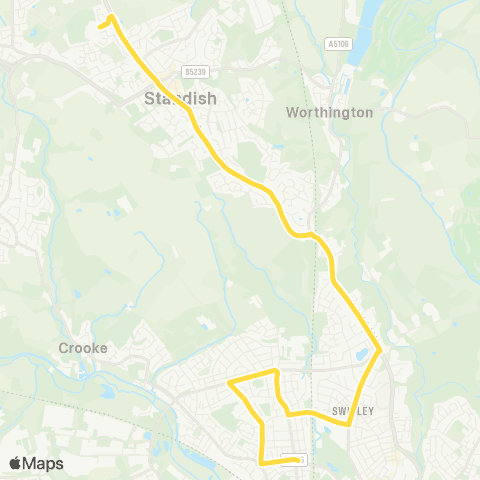 Bee Network Standish Community HS - Gidlow Ln map