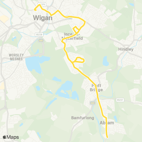 Bee Network Victoria Road - Wigan Bus Station map