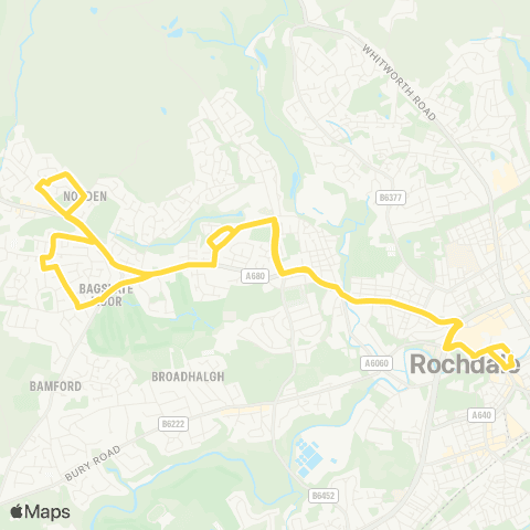 Bee Network Rochdale Interchange - Rochdale Interchange map