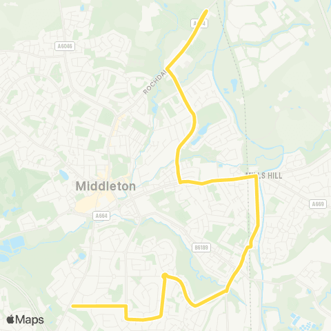Bee Network Manchester New Rd - Cardinal Langley HS map