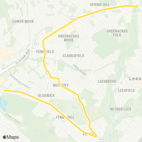 Bee Network Waterhead Academy - Woodstock Street map