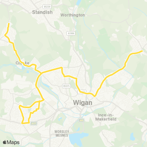 Bee Network Finger Post - Shevington High School map