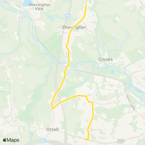 Bee Network Chapel Street - Shevington High School map