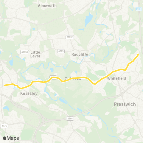 Bee Network Moorfield Chase - Unsworth Medical Ctr map