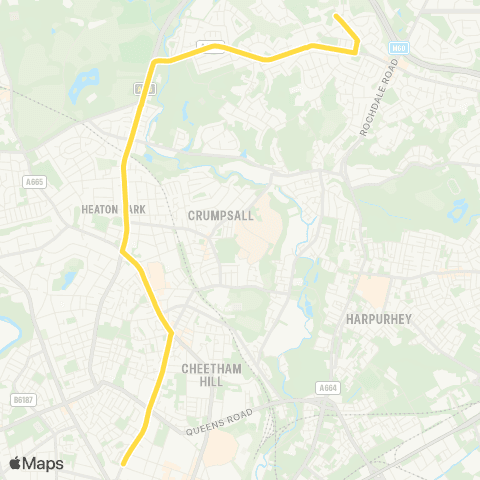 Bee Network Cheetwood Primary School - Our Lady's HS map