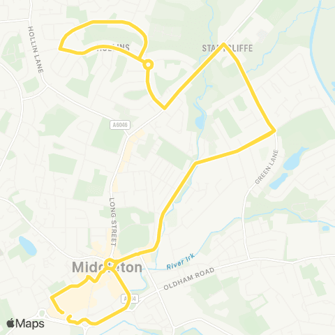 Bee Network Middleton Bus Sta - Middleton Bus Sta map