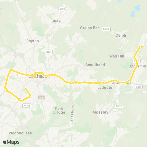 Bee Network Werneth Park - Saddleworth School map