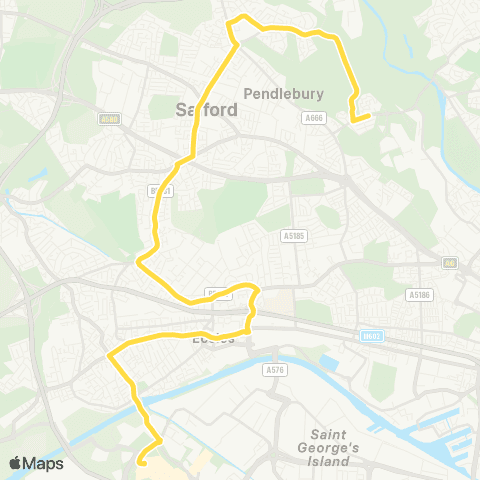 Bee Network Dauntesey Av - The Trafford Ctr Bus Sta map