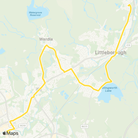 Bee Network Littleborough Sta - Rochdale Interchange map