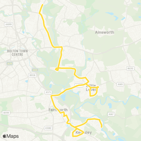 Bee Network Canon Slade HS - Kearsley Hall Rd map