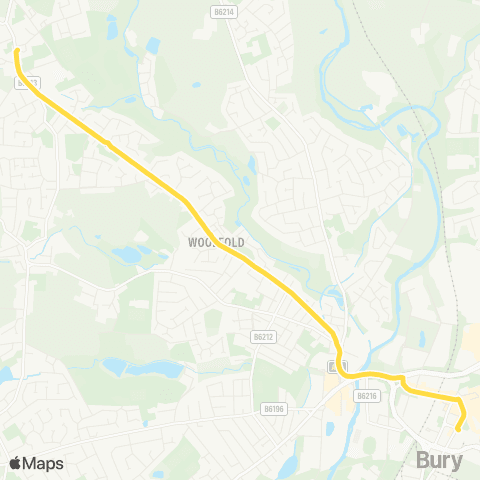 Bee Network Tottington Terminus - Bury Interchange map