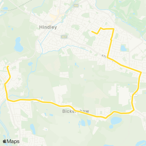 Bee Network Outwood Academy Hindley - Moss Lane map